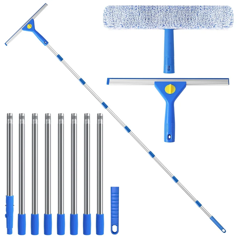 3.1M Fensterreiniger Set mit Teleskopstiel, 2 in 1 Fensterputzer Teleskop