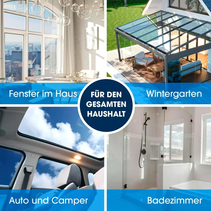 CLEANmaxx Fensterreiniger Set Professional, 13-tlg. | Profi Fensterputzer Set mit Glasschaber - für