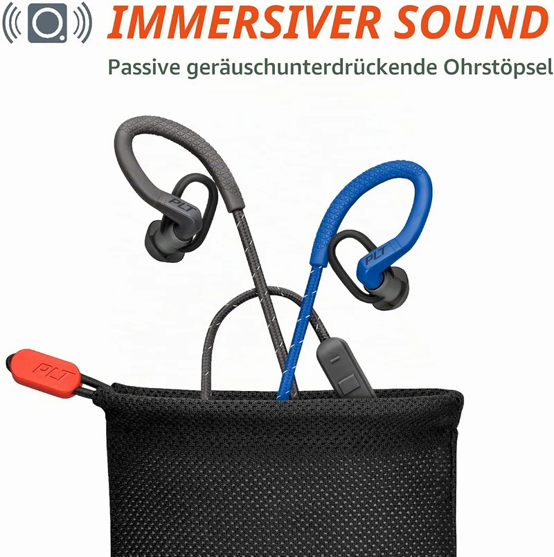 Plantronics BACKBEAT FIT 350 Bluetooth V 4.1 Sport Headset/Kopfhörer, In-Ear Schwarz/Grau Schwarz -