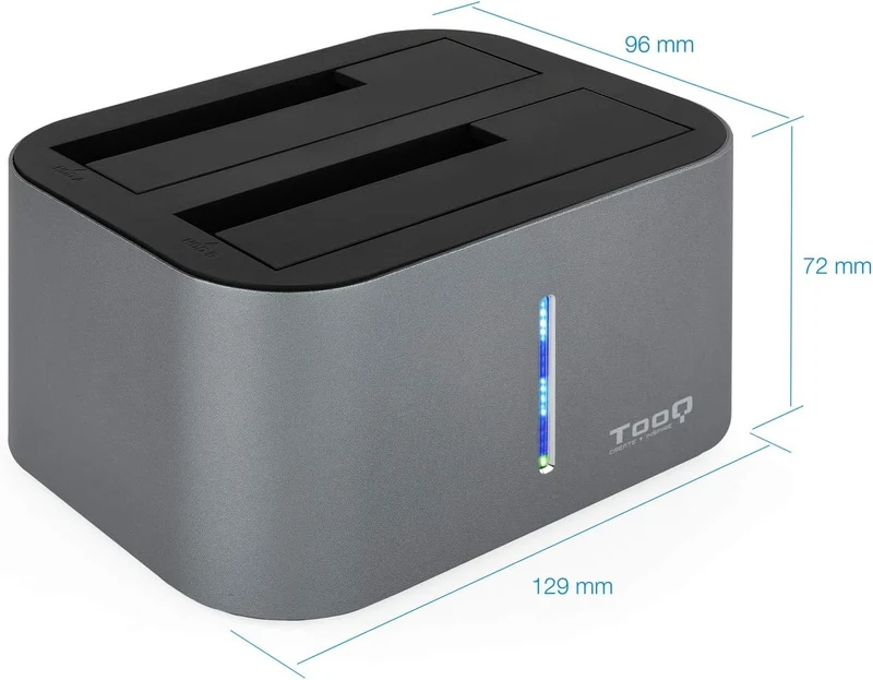 TOOQ TQDS-805G – Dockingstation mit Dual-SATA-Schacht für 2,5-Zoll- und 3,5-Zoll-Laufwerke, USB 3.0