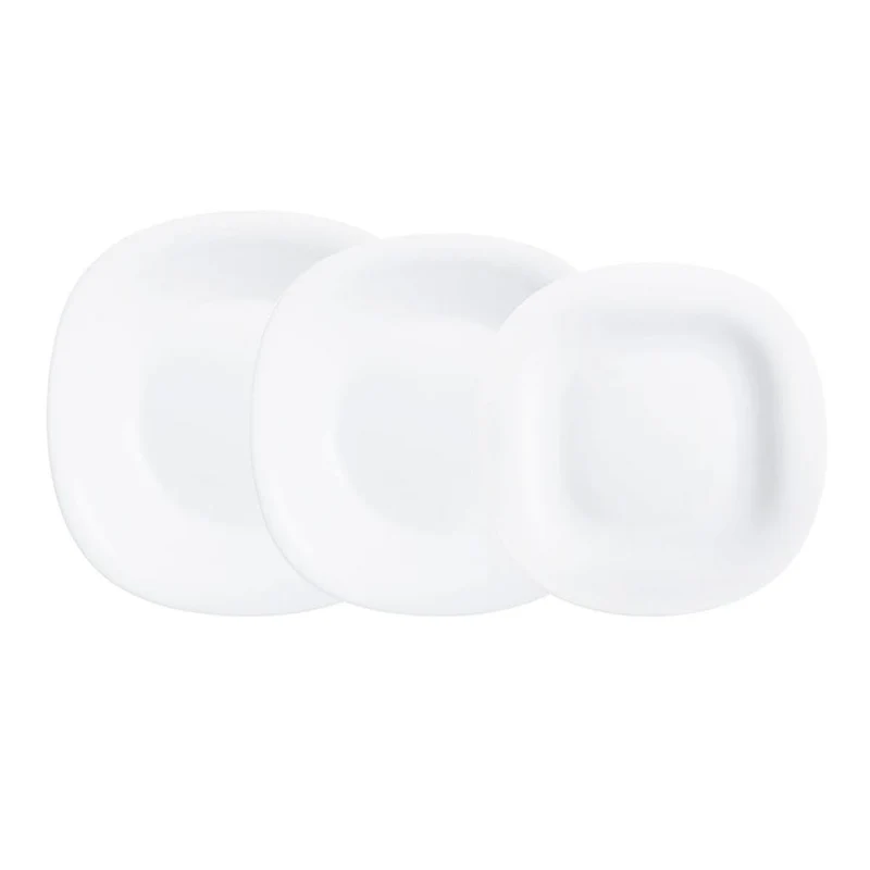 Luminarc Neo Carine Tafelservice aus Opalglas für 6 Personen, 18-teilig, extra robust, weiss, neues