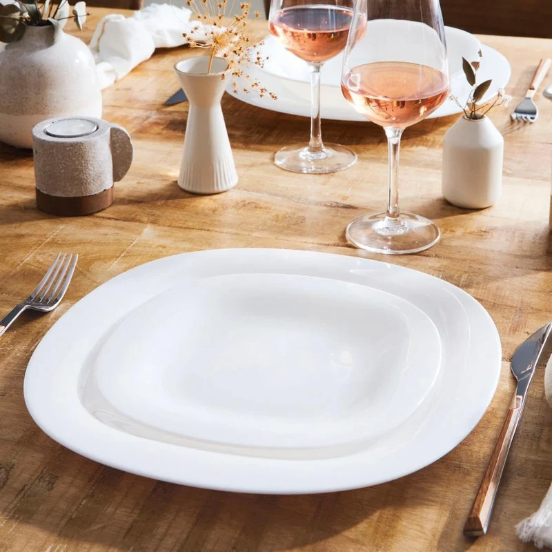 Luminarc Neo Carine Tafelservice aus Opalglas für 6 Personen, 18-teilig, extra robust, weiss, neues