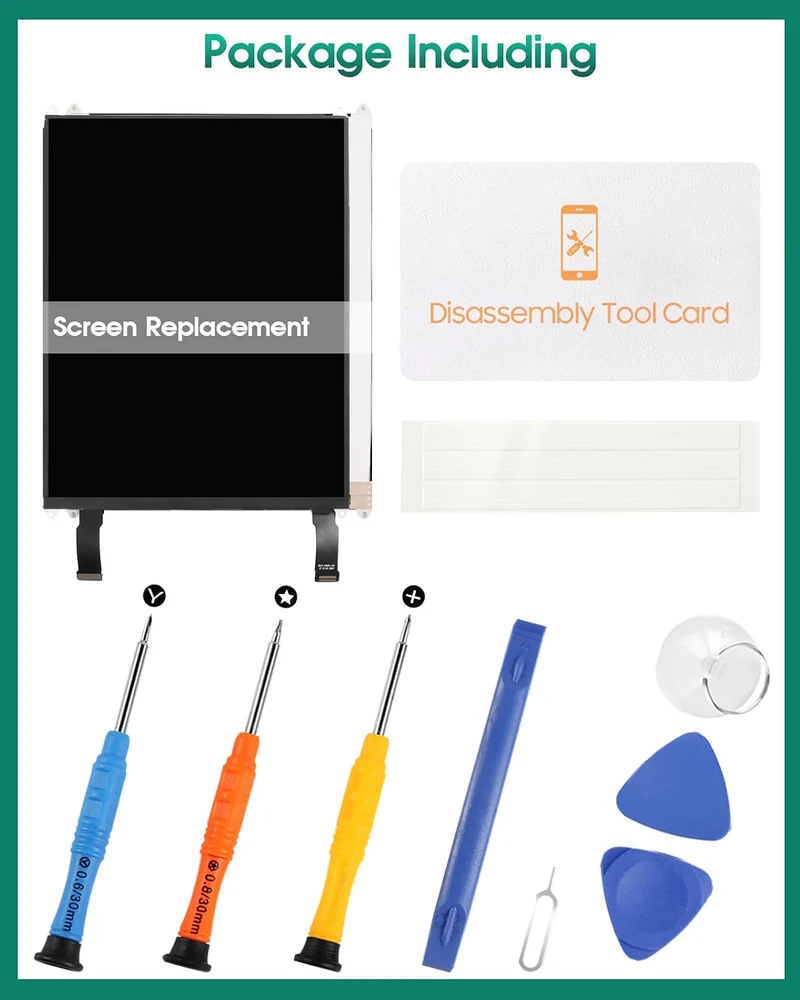 SRJTEK LCD-Bildschirm Ersatz für IPad Mini 2 3 A1489 A1490 A1491 A1599 A1560 Reparatursatz für LCD-P
