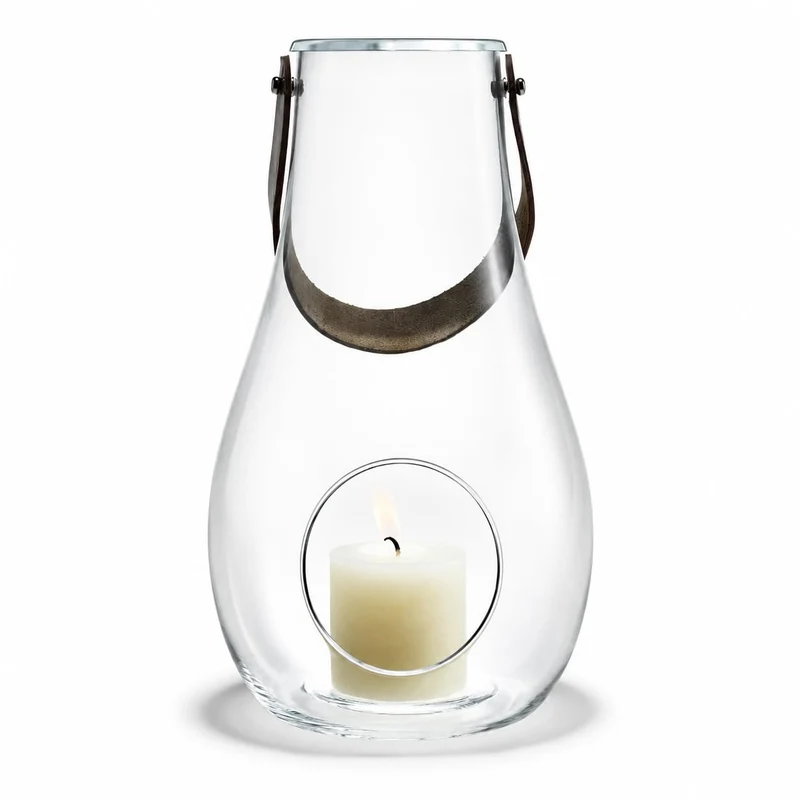 Holmegaard Laterne H29 cm Design with Light aus mundgeblasenem Glas, klar Klar H29 cm, Klar H29 cm