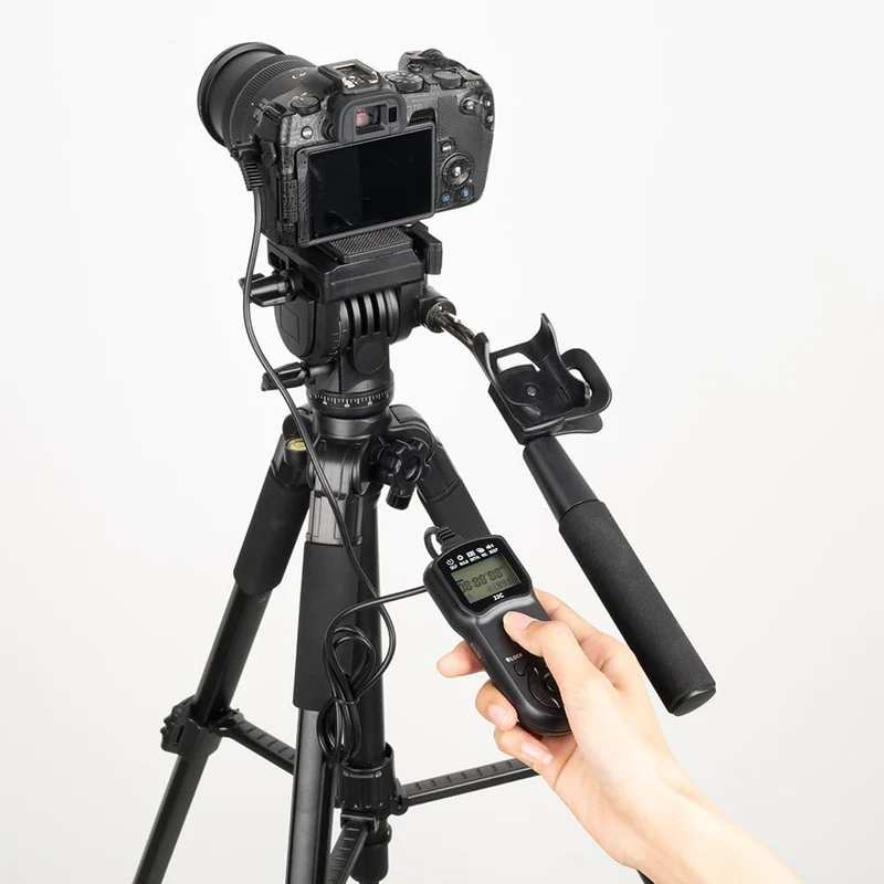 JJC Timer Fernbedienung mit Stativ Halter Klemme für Sony Alpha ZV-1 A6600 A6500 A6300 A7IV A7III A7