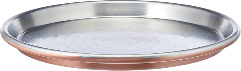 Vigor Blinky 94080-36 flache runde Pfanne aus verzinntem Kupfer, Randhöhe 3 cm, Durchmesser 36 cm