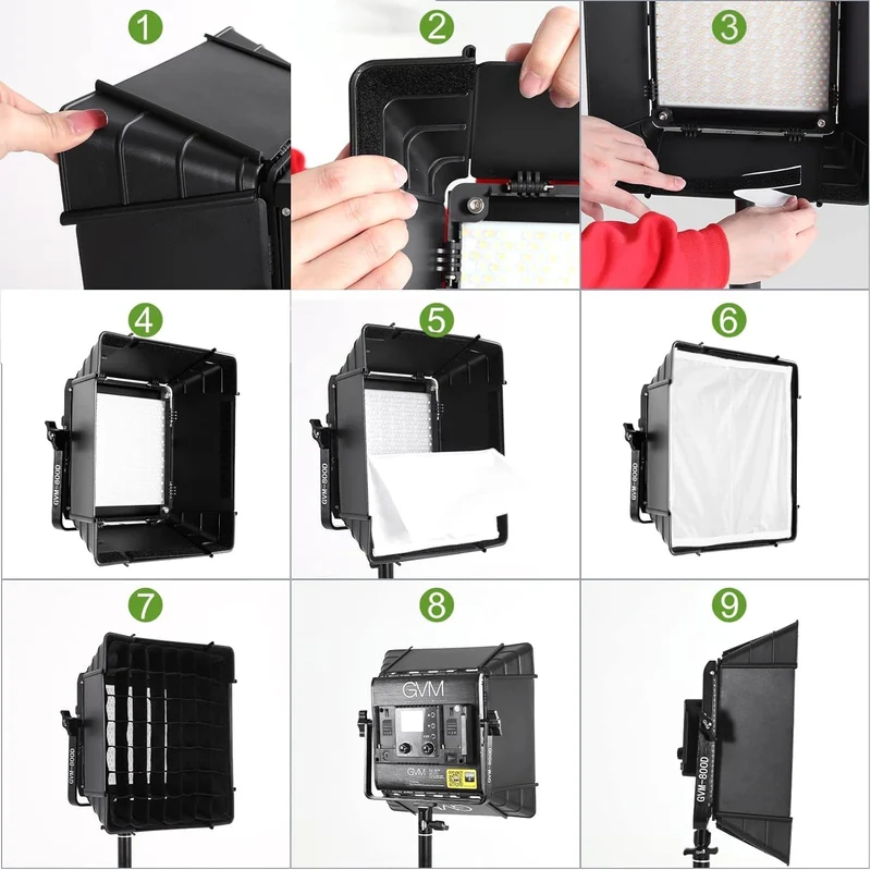 GVM Softbox für LED Videolicht der Serien 800D, 480LS, 560AS, Zubehör für Videobeleuchtung 800D, 480