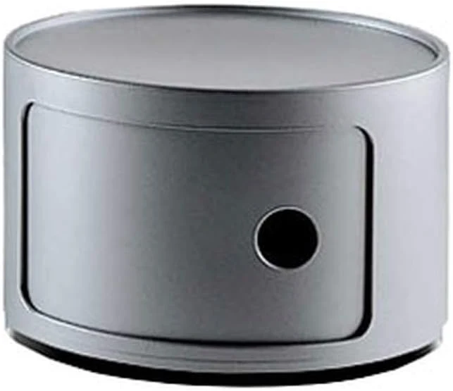 Kartell 4953SI Baukastenelement Componibili rund undurchsichtig Durchmesser 42 x 23,5 cm ABS, silber
