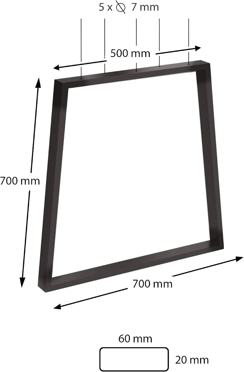 sossai® Trapez Tischkufen aus Stahl (pulverbeschichtet) TKG6 | Industrial Design | Farbe: Anthrazit