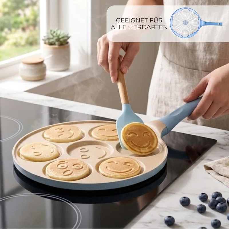 Erreke Pancake Pfanne, Geeignet für Induktion, Antihaft Bratpfanne für Pancakes, Pfannkuchenpfanne,