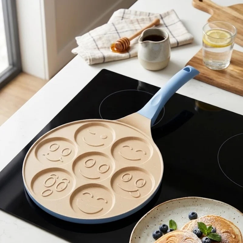 Erreke Pancake Pfanne, Geeignet für Induktion, Antihaft Bratpfanne für Pancakes, Pfannkuchenpfanne,