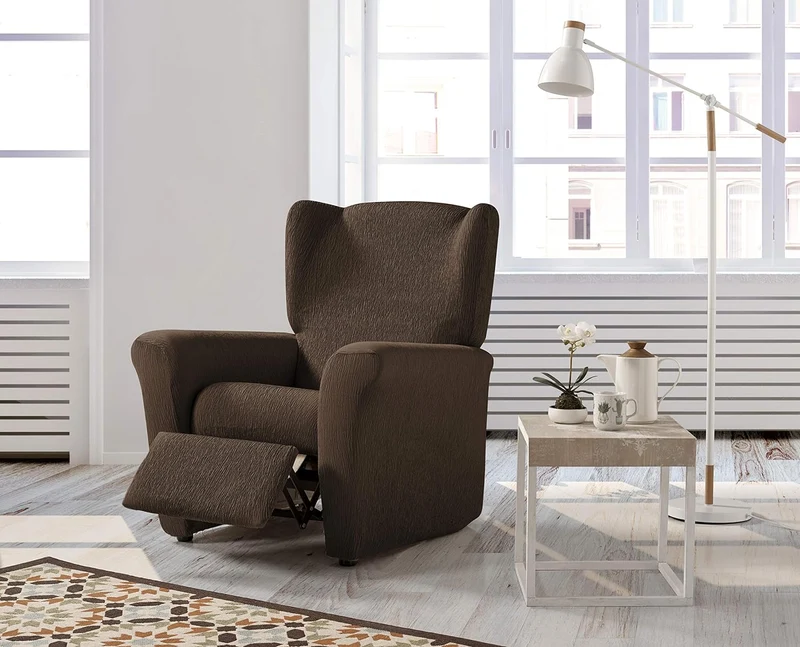 Zebra Textil Elastische Husse Relax-Sessel Beta Grösse 1 Sitzer (Standard), Farbe Braun (Mehrere Far