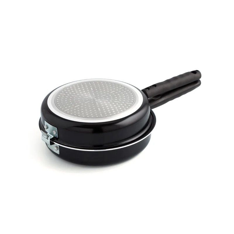 Quid Gastro Doppel-Pfanne, 20 cm, Aluminium, schwarz 39x21x9 cm, 39x21x9 cm