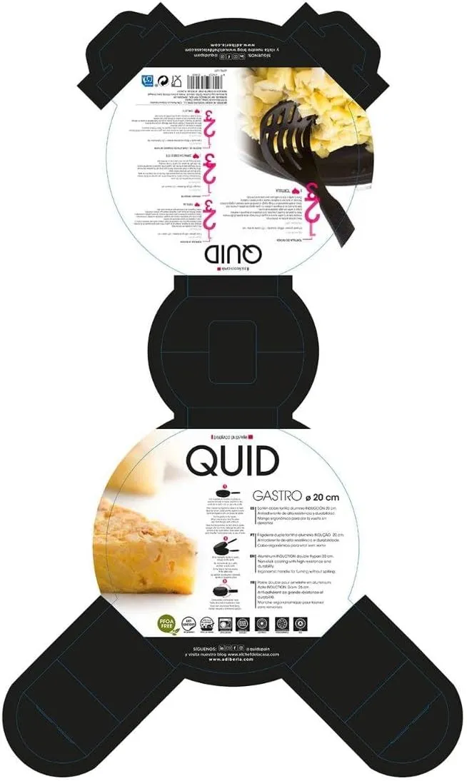 Quid Gastro Doppel-Pfanne, 20 cm, Aluminium, schwarz 39x21x9 cm, 39x21x9 cm