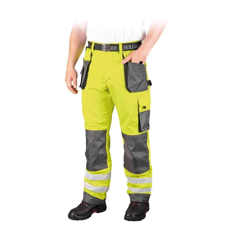 Leber & Hollman Herren Arbeitshose LH-FMNX-B, 100% Polyester 270 g/m2, Taschen für Knieschoner, refl
