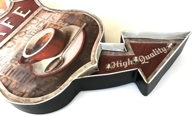 DiiliHiiri Leuchtschild Retro-Schild Wandschild im Vintage-Stil LED Schild für Cafe Pub Dekoschild Z