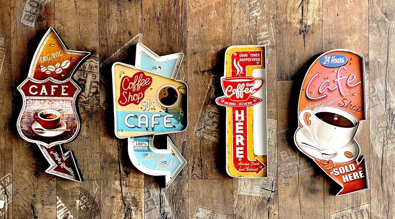 DiiliHiiri Leuchtschild Retro-Schild Wandschild im Vintage-Stil LED Schild für Cafe Pub Dekoschild Z