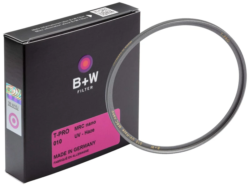 B+W 010 UV-Haze- und Schutz-Filter (43mm, T-Pro, Titan-Finish, MRC Nano, 16x vergütet, super slim, P