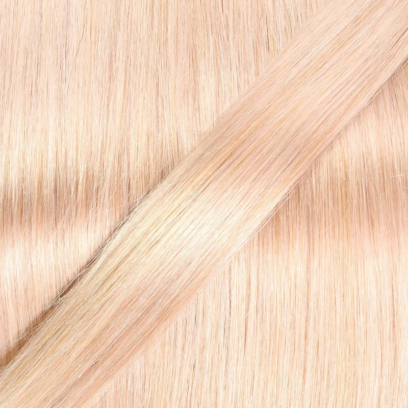 hair2heart Tape Extensions Echthaar Gewellt - 10 Tapes 2.5g 60cm 9/31 lichtblond gold-asch 10 Strähn