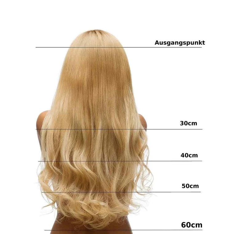 hair2heart Tape Extensions Echthaar Gewellt - 10 Tapes 2.5g 60cm 9/31 lichtblond gold-asch 10 Strähn