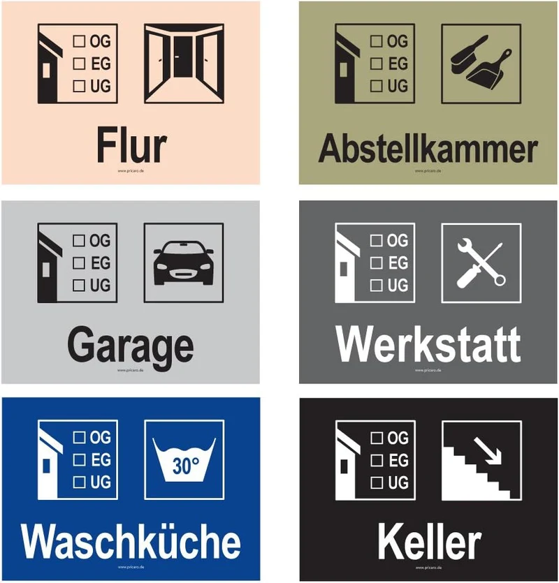PRICARO Umzugsaufkleber "Komplettpaket Haus", 180 Stück Komplettpaket Haus - 180 Stück, Komplettpake