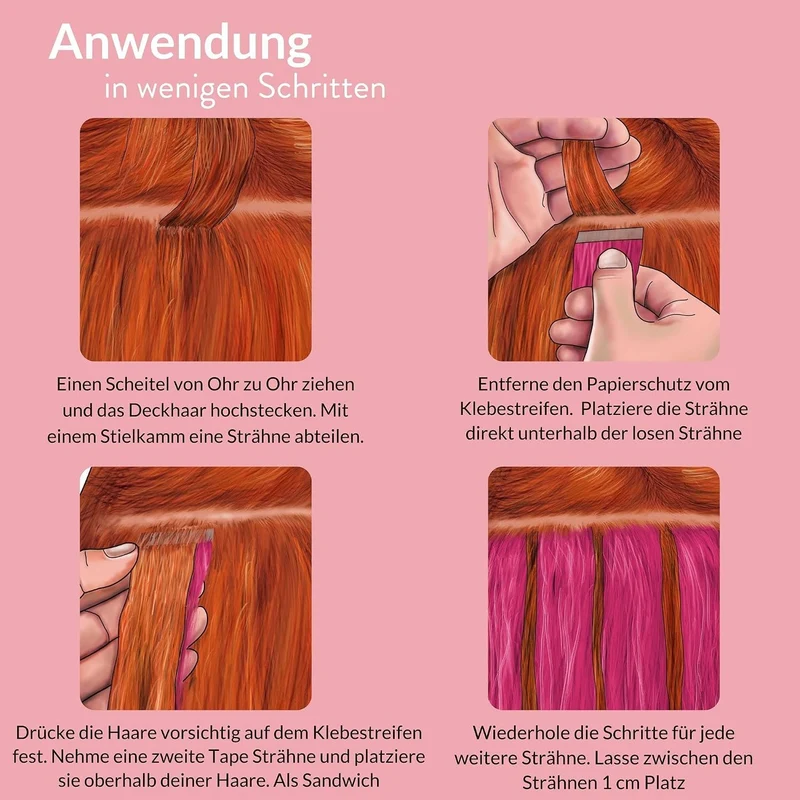hair2heart Premium Tape Extensions Echthaar glatt - 10 Tapes 2.5g 50cm 8/1 hellblond asch 50cm 10 St