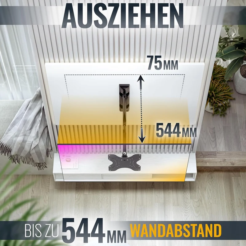 RICOO TV Wandhalterung Fernseher Schwenkbar Neigbar für 29-47 Zoll, Universal TV Halterung S0822, Fe