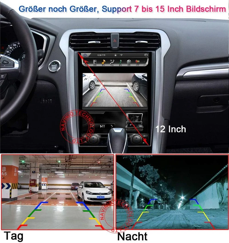 Kalakus Auto Rückfahrkamera Farbkamera Einparkkamera für Volvo S80L/S40L/S80/S40/S60/V60/XC90/XC60/C