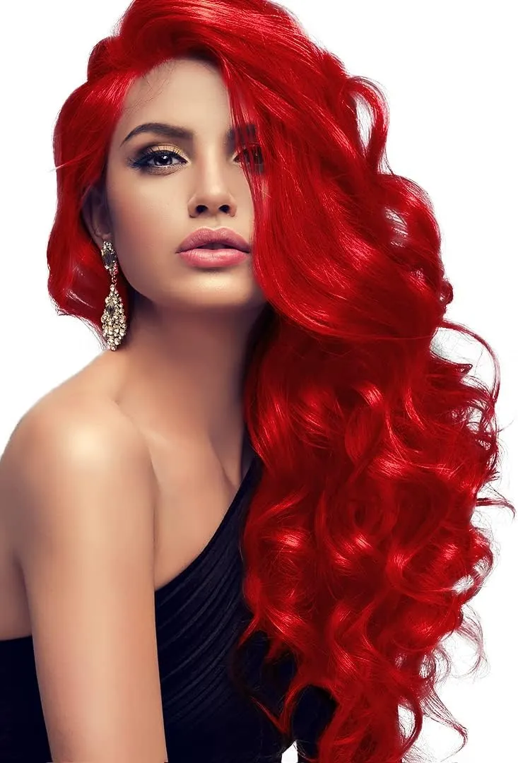 hair2heart Microring Extensions Echthaar Gewellt - 50 Strähnen 1g 40cm 0/44 rot intensiv 50 Strähnen