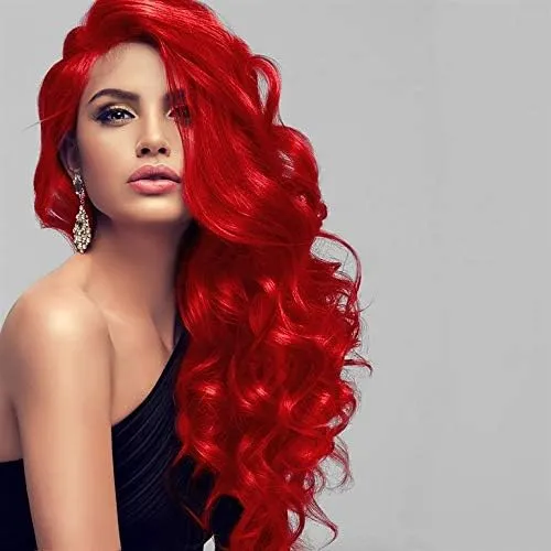 hair2heart Microring Extensions Echthaar Gewellt - 50 Strähnen 1g 40cm 0/44 rot intensiv 50 Strähnen