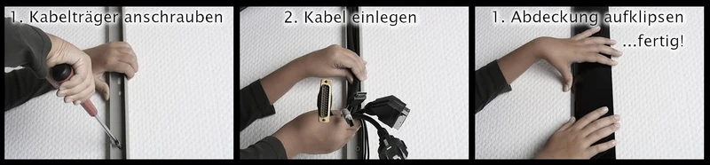 TV Design Aluminium Kabelkanal in schwarz Hochglanz lackiert in verschiedenen Längen von ALUNOVO (Lä