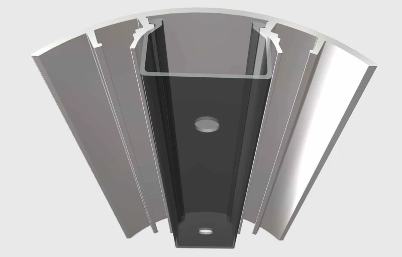 TV Design Aluminium Kabelkanal in schwarz Hochglanz lackiert in verschiedenen Längen von ALUNOVO (Lä