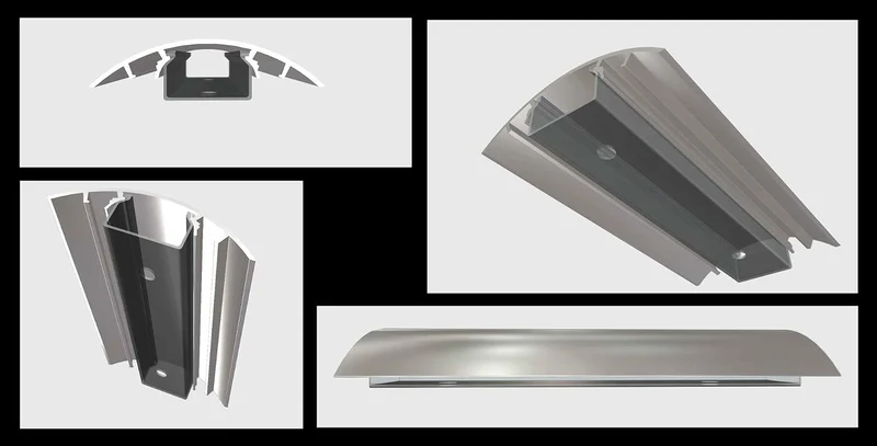 TV Design Aluminium Kabelkanal in schwarz Hochglanz lackiert in verschiedenen Längen von ALUNOVO (Lä