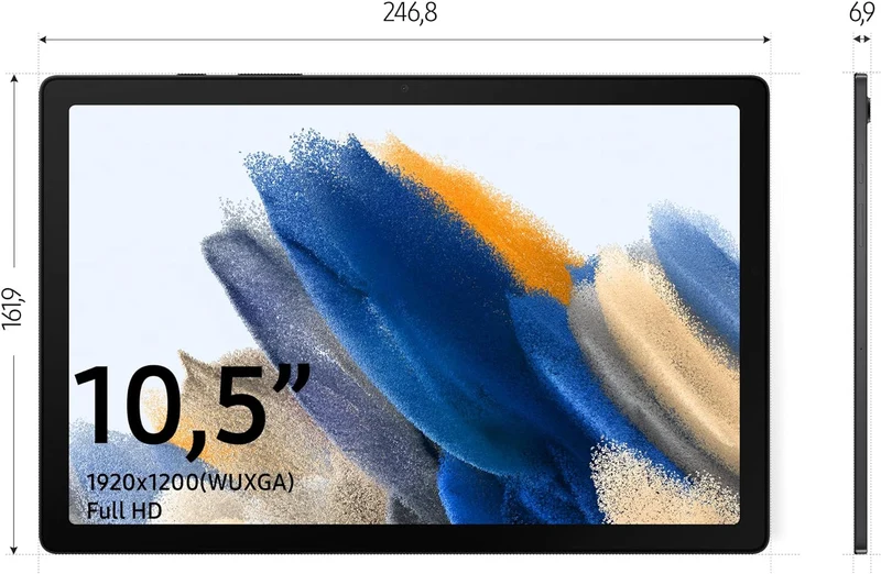 Samsung Galaxy Tab A8, Android Tablet, WiFi, 7.040 mAh Akku, 10,5 Zoll TFT Display, vier Lautspreche