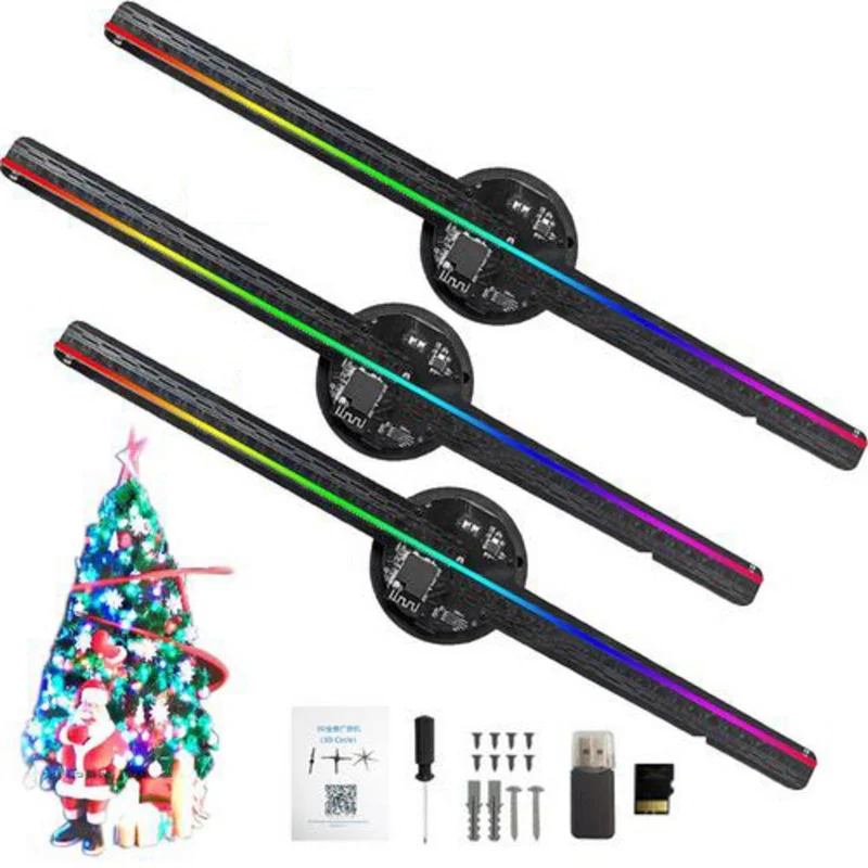 3set Hologramm Projektor, Hologramm Weihnachtsbaum, Hologramm Weihnachtsbaum, Wi-Fi LED Advertising