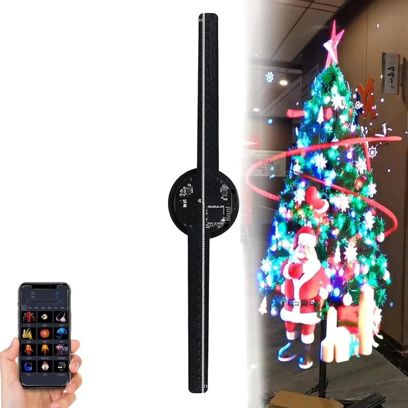 3set Hologramm Projektor, Hologramm Weihnachtsbaum, Hologramm Weihnachtsbaum, Wi-Fi LED Advertising