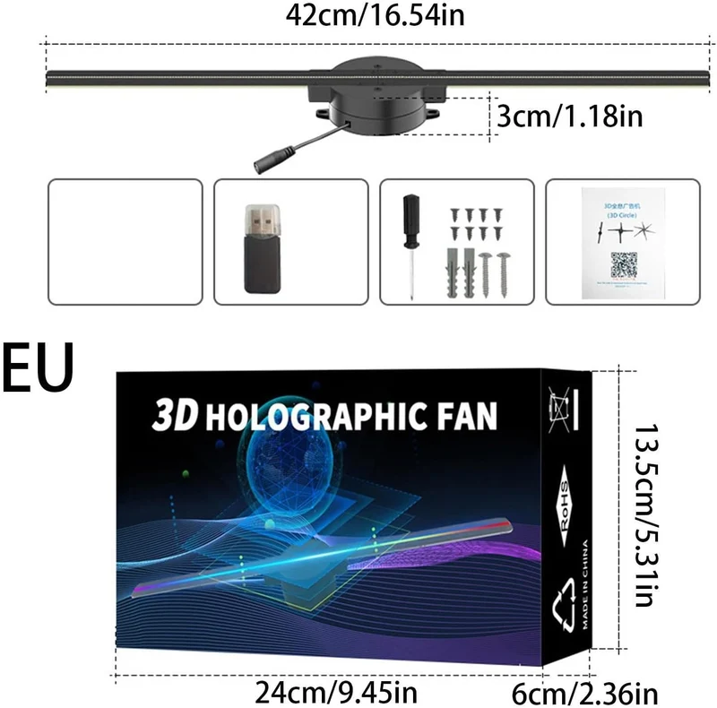 3set Hologramm Projektor, Hologramm Weihnachtsbaum, Hologramm Weihnachtsbaum, Wi-Fi LED Advertising