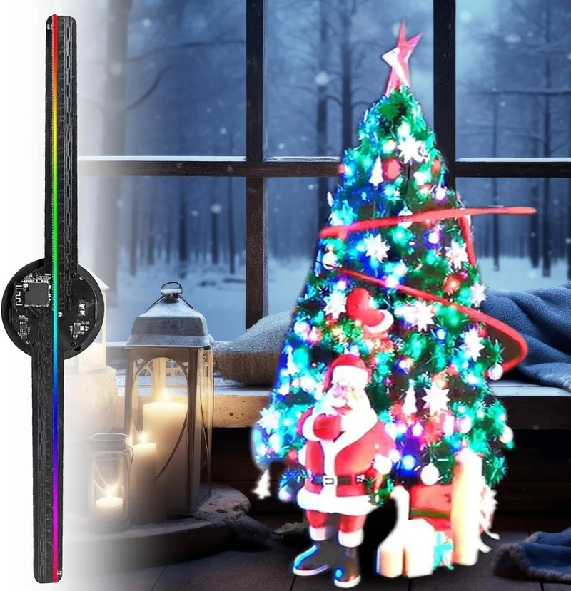 3set Hologramm Projektor, Hologramm Weihnachtsbaum, Hologramm Weihnachtsbaum, Wi-Fi LED Advertising