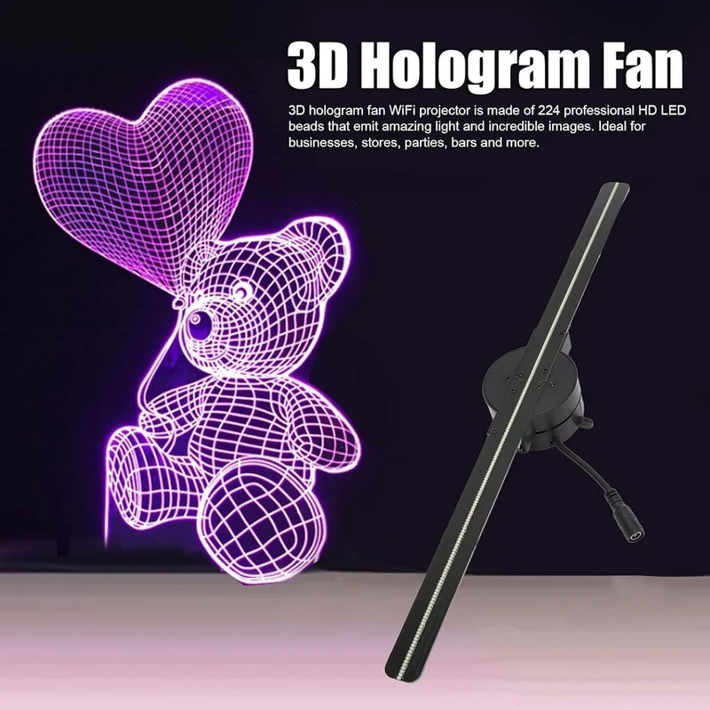 3set Hologramm Projektor, Hologramm Weihnachtsbaum, Hologramm Weihnachtsbaum, Wi-Fi LED Advertising