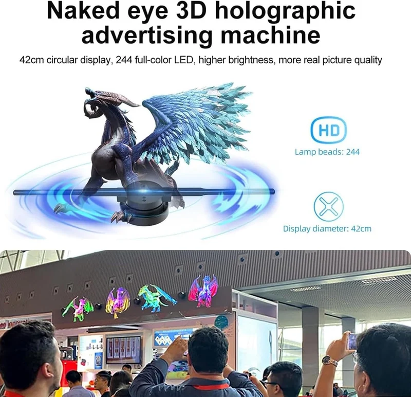 3set Hologramm Projektor, Hologramm Weihnachtsbaum, Hologramm Weihnachtsbaum, Wi-Fi LED Advertising