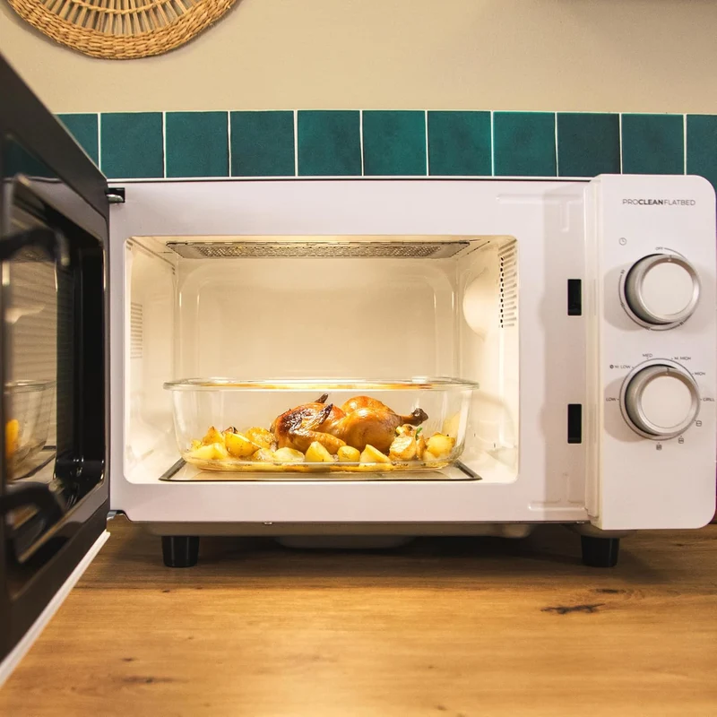 Cecotec Mikrowelle mit Grill Proclean 3110 Flatbed Mikrowelle, Kapazität 20 l, 700 W, 6 verstellbare
