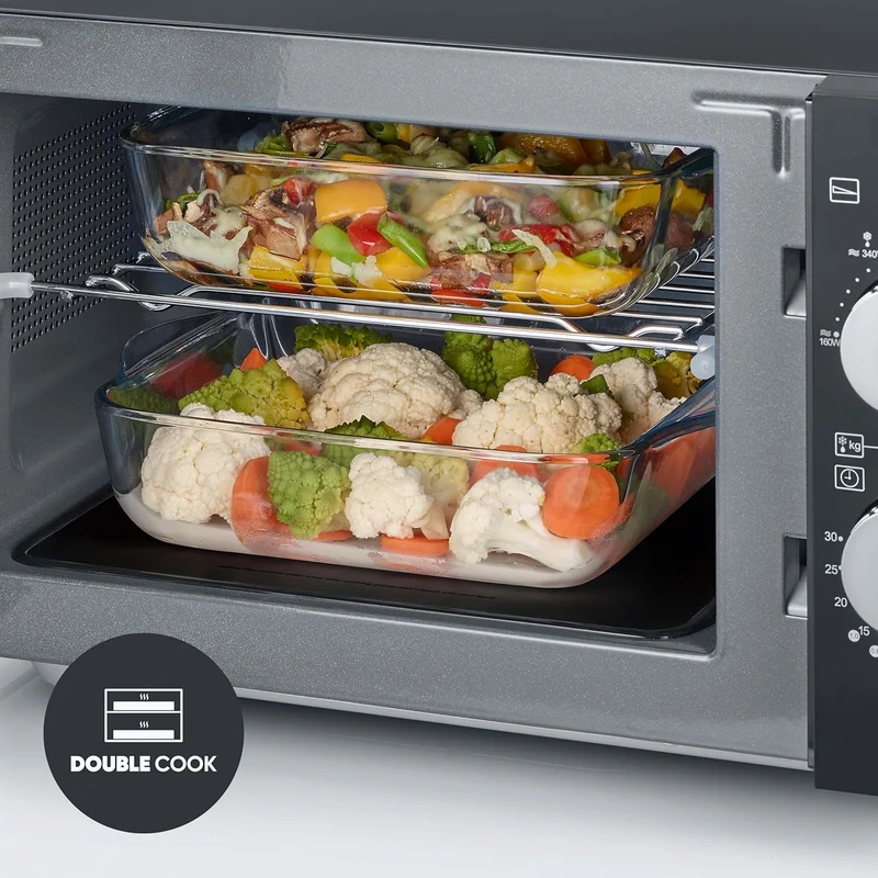 SEVERIN 2-in-1 Mikrowelle mit Keramikboden und Grill, Mikrowellengerät zum Auftauen und Erhitzen, Mi