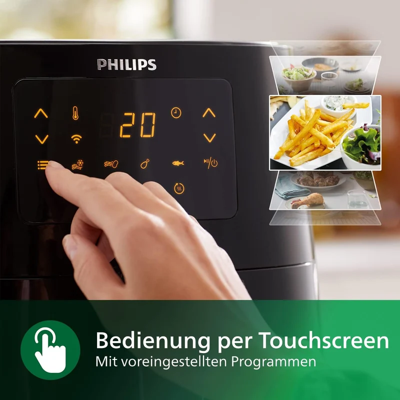 Philips HD9280/90 Airfryer XL Essential (Heissluftfritteuse, 2000 W, 1200 g Kapazität, digitales Dis