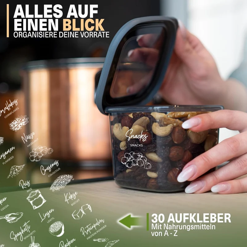 Viwares Vorratsdosen mit Deckel Luftdicht | 18er Vorratsbehälter Set | BPA-FREI | Zur Müsli Mehl und
