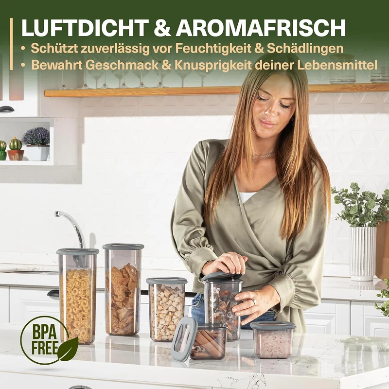 Viwares Vorratsdosen mit Deckel Luftdicht | 18er Vorratsbehälter Set | BPA-FREI | Zur Müsli Mehl und