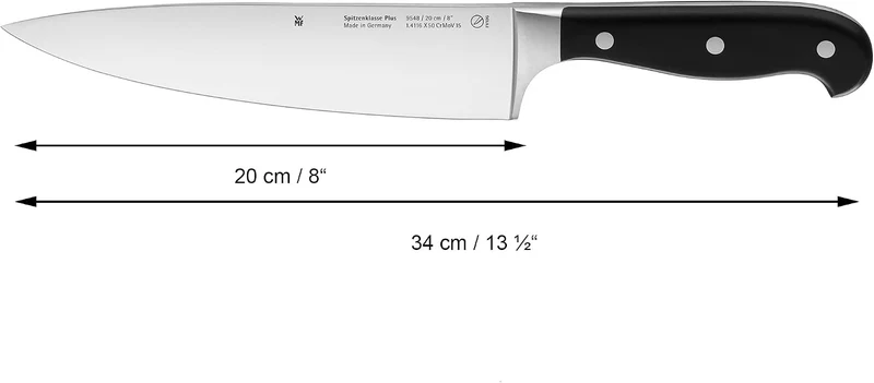 WMF Spitzenklasse Plus Messerset 3teilig, Made in Germany, 3 Messer geschmiedet, Küchenmesser, Perfo
