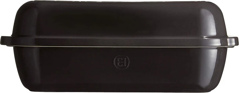 Emile Henry EH349503 Bauernbrot-Backform, Keramik, 39,5 x 16,5 x 15 cm., Keramik, Kohle, 39,5 x 16,5