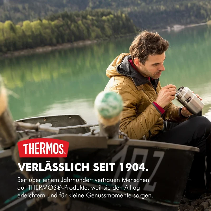 Thermos STAINLESS KING FOOD JAR 0,71l, cranberry red, Thermosbehälter aus Edelstahl, 14h heiss / 24h