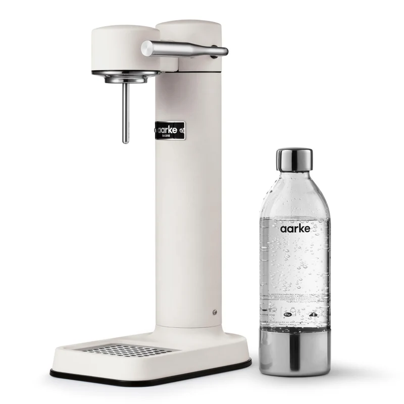 Aarke Carbonator 3, Premium Wassersprudler aus Edelstahl mit Aarke Flasche, Mattweiss Finish, Mattwe