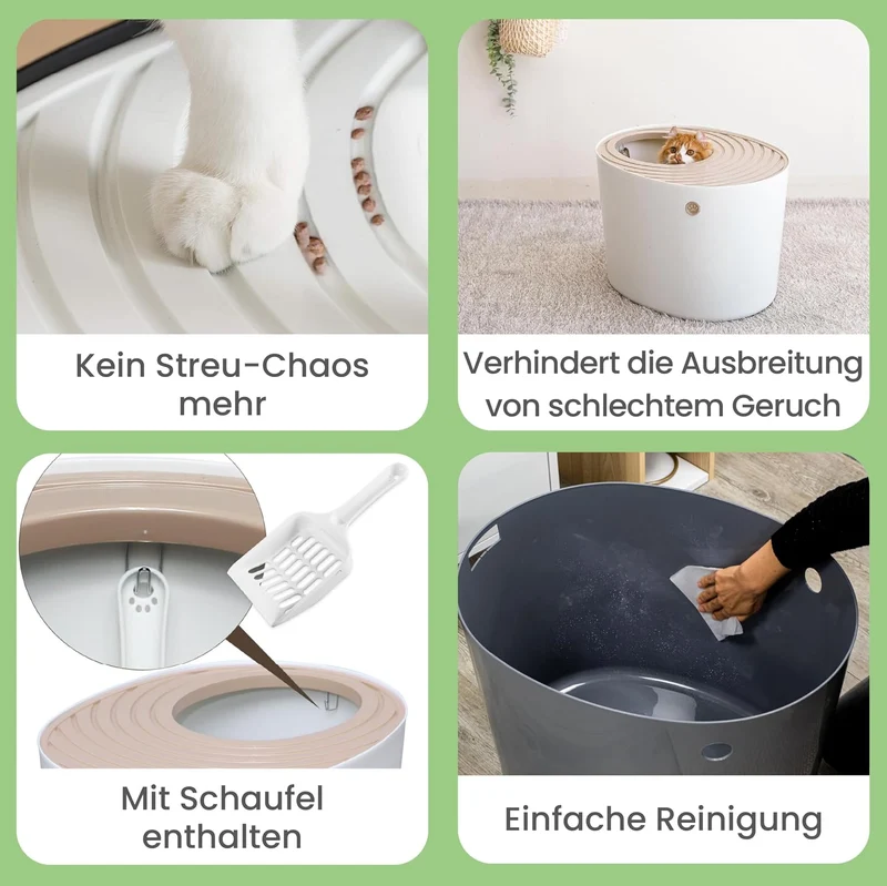 Iris Ohyama, Katzentoilette hop in / Katzenklo oben einstieg mit gerilltem Deckel, keine Verbreitung